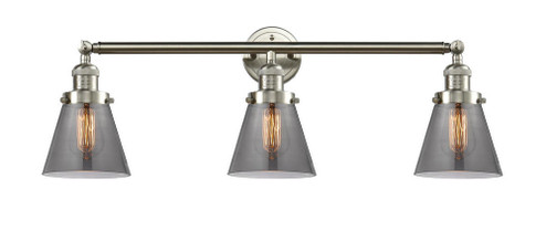 Cone - 3 Light - 30 inch - Brushed Satin Nickel - Bath Vanity Light (3442|205-SN-G63-LED)