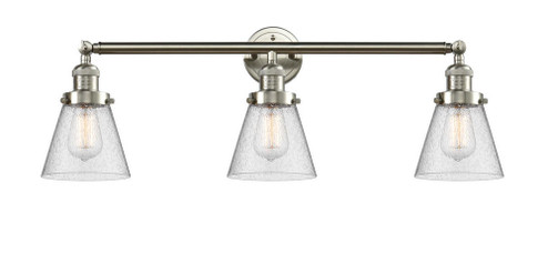 Cone - 3 Light - 30 inch - Brushed Satin Nickel - Bath Vanity Light (3442|205-SN-G64-LED)