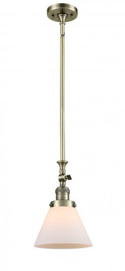Cone - 1 Light - 8 inch - Antique Brass - Stem Hung - Adjustable Mini Pendant (3442|206-AB-G41)