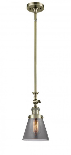 Cone - 1 Light - 6 inch - Antique Brass - Stem Hung - Adjustable Mini Pendant (3442|206-AB-G63-LED)