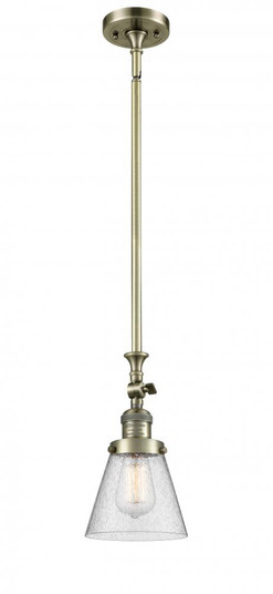 Cone - 1 Light - 6 inch - Antique Brass - Stem Hung - Adjustable Mini Pendant (3442|206-AB-G64-LED)