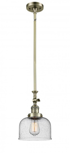 Bell - 1 Light - 8 inch - Antique Brass - Stem Hung - Adjustable Mini Pendant (3442|206-AB-G74-LED)