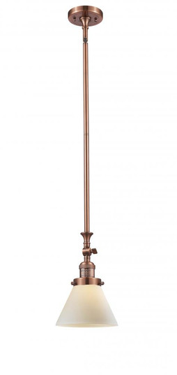 Cone - 1 Light - 8 inch - Antique Copper - Stem Hung - Adjustable Mini Pendant (3442|206-AC-G41-LED)