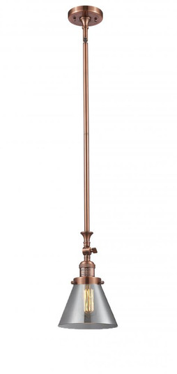Cone - 1 Light - 8 inch - Antique Copper - Stem Hung - Adjustable Mini Pendant (3442|206-AC-G43-LED)