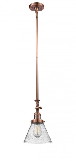 Cone - 1 Light - 8 inch - Antique Copper - Stem Hung - Adjustable Mini Pendant (3442|206-AC-G44-LED)