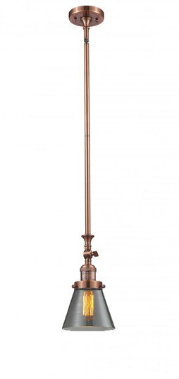 Cone - 1 Light - 6 inch - Antique Copper - Stem Hung - Adjustable Mini Pendant (3442|206-AC-G63-LED)