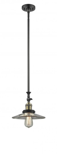 Halophane - 1 Light - 9 inch - Black Antique Brass - Stem Hung - Adjustable Mini Pendant (3442|206-BAB-G2)