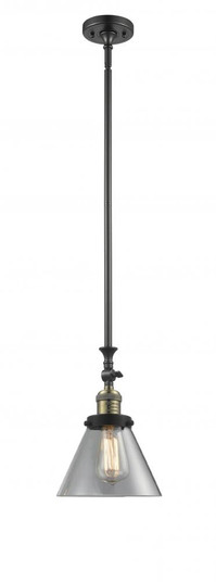 Cone - 1 Light - 8 inch - Black Antique Brass - Stem Hung - Adjustable Mini Pendant (3442|206-BAB-G42)