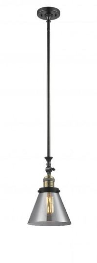 Cone - 1 Light - 8 inch - Black Antique Brass - Stem Hung - Adjustable Mini Pendant (3442|206-BAB-G43)