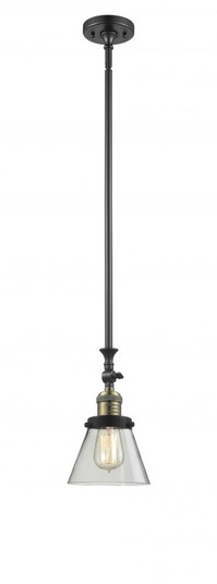 Cone - 1 Light - 6 inch - Black Antique Brass - Stem Hung - Adjustable Mini Pendant (3442|206-BAB-G62-LED)