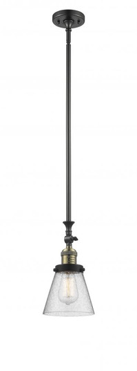 Cone - 1 Light - 6 inch - Black Antique Brass - Stem Hung - Adjustable Mini Pendant (3442|206-BAB-G64-LED)
