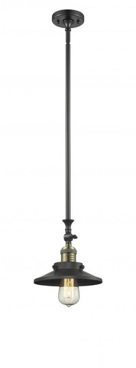 Railroad - 1 Light - 8 inch - Black Antique Brass - Stem Hung - Adjustable Mini Pendant (3442|206-BAB-M6-LED)