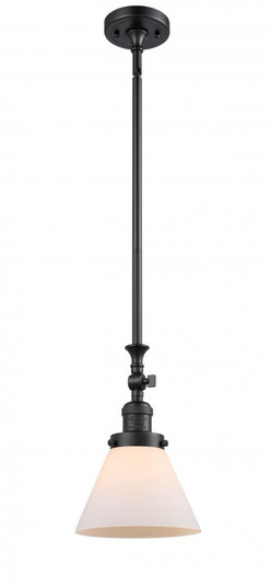 Cone - 1 Light - 8 inch - Matte Black - Stem Hung - Adjustable Mini Pendant (3442|206-BK-G41-LED)