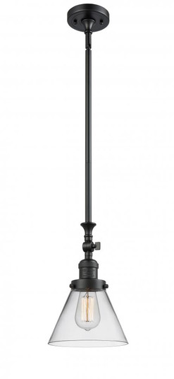 Cone - 1 Light - 8 inch - Matte Black - Stem Hung - Adjustable Mini Pendant (3442|206-BK-G42-LED)