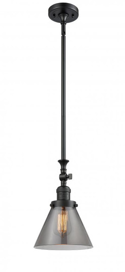 Cone - 1 Light - 8 inch - Matte Black - Stem Hung - Adjustable Mini Pendant (3442|206-BK-G43)