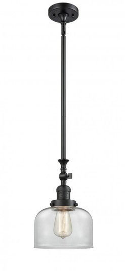 Bell - 1 Light - 8 inch - Matte Black - Stem Hung - Adjustable Mini Pendant (3442|206-BK-G72-LED)