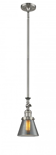 Cone - 1 Light - 6 inch - Brushed Satin Nickel - Stem Hung - Mini Pendant (3442|206-SN-G63-LED)