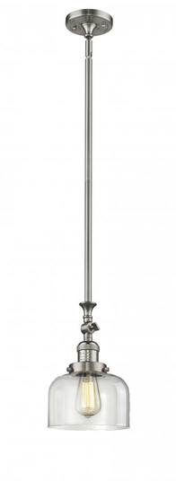 Bell - 1 Light - 8 inch - Brushed Satin Nickel - Stem Hung - Adjustable Mini Pendant (3442|206-SN-G72-LED)