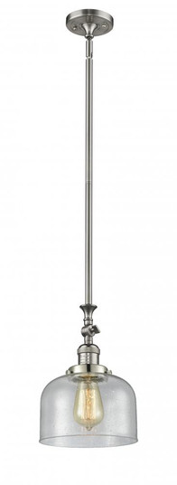Bell - 1 Light - 8 inch - Brushed Satin Nickel - Stem Hung - Adjustable Mini Pendant (3442|206-SN-G74-LED)