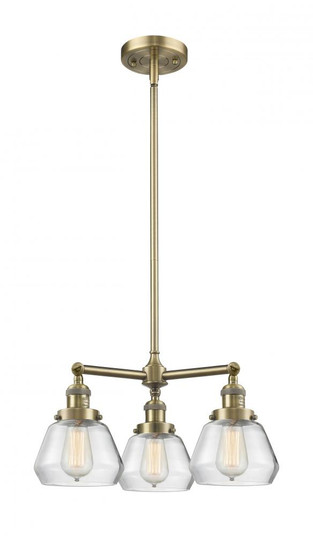 Fulton - 3 Light - 22 inch - Antique Brass - Stem Hung - Chandelier (3442|207-AB-G172)
