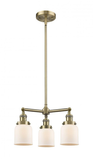 Bell - 3 Light - 19 inch - Antique Brass - Stem Hung - Chandelier (3442|207-AB-G51)