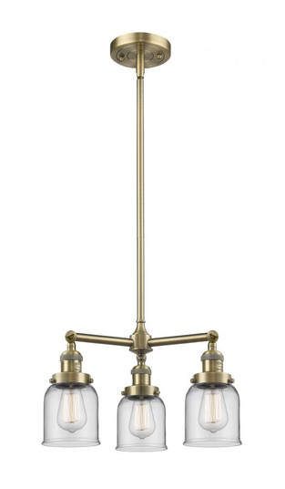 Bell - 3 Light - 19 inch - Antique Brass - Stem Hung - Chandelier (3442|207-AB-G52)