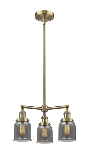 Bell - 3 Light - 19 inch - Antique Brass - Stem Hung - Chandelier (3442|207-AB-G53)