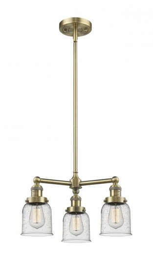Bell - 3 Light - 19 inch - Antique Brass - Stem Hung - Chandelier (3442|207-AB-G54-LED)