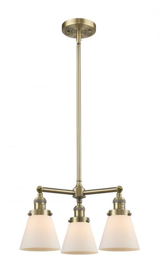 Cone - 3 Light - 19 inch - Antique Brass - Stem Hung - Chandelier (3442|207-AB-G61)