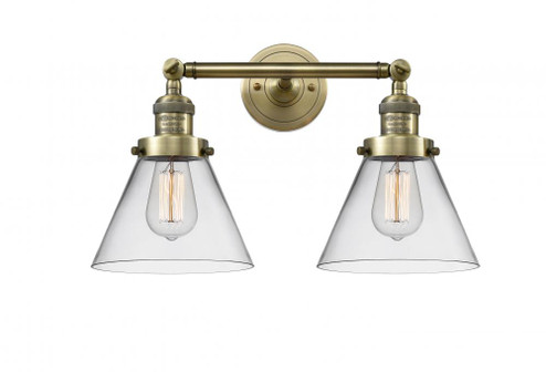 Cone - 2 Light - 18 inch - Antique Brass - Adjustable Bath Vanity Light (3442|208-AB-G42-LED)