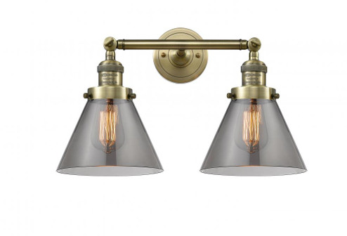 Cone - 2 Light - 18 inch - Antique Brass - Adjustable Bath Vanity Light (3442|208-AB-G43-LED)
