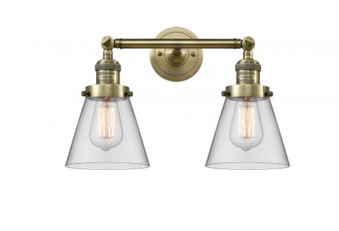 Cone - 2 Light - 16 inch - Antique Brass - Adjustable Bath Vanity Light (3442|208-AB-G62-LED)