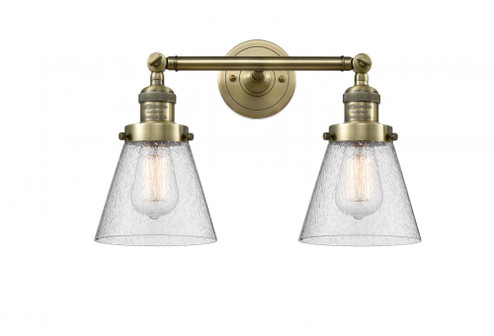 Cone - 2 Light - 16 inch - Antique Brass - Adjustable Bath Vanity Light (3442|208-AB-G64-LED)