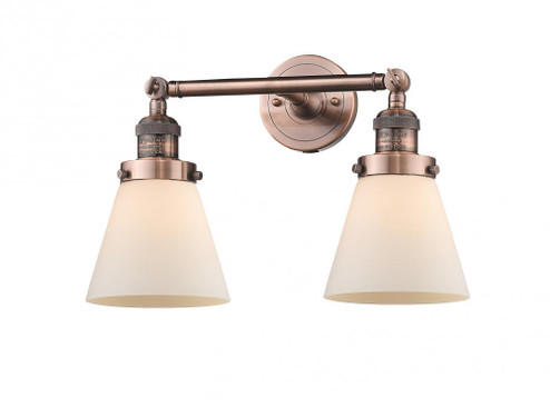 Cone - 2 Light - 16 inch - Antique Copper - Adjustable Bath Vanity Light (3442|208-AC-G61-LED)