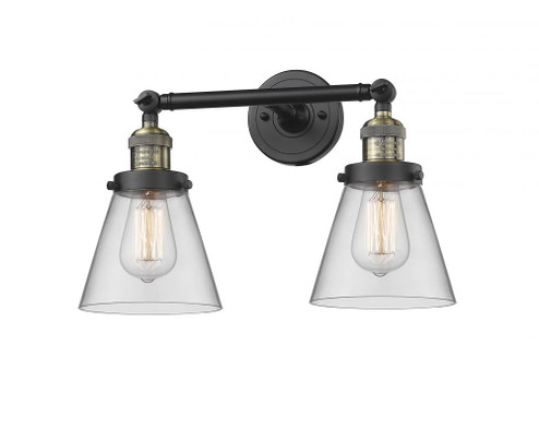 Cone - 2 Light - 16 inch - Black Antique Brass - Adjustable Bath Vanity Light (3442|208-BAB-G62)
