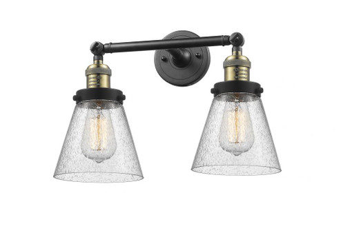 Cone - 2 Light - 16 inch - Black Antique Brass - Adjustable Bath Vanity Light (3442|208-BAB-G64)