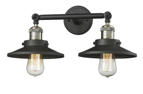 Railroad - 2 Light - 18 inch - Black Antique Brass - Adjustable Bath Vanity Light (3442|208-BAB-M6-LED)