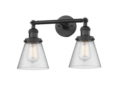 Cone - 2 Light - 16 inch - Matte Black - Adjustable Bath Vanity Light (3442|208-BK-G64-LED)