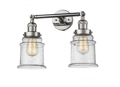 Canton - 2 Light - 17 inch - Polished Nickel - Adjustable Bath Vanity Light (3442|208-PN-G184-LED)