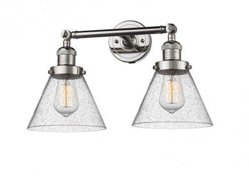 Cone - 2 Light - 18 inch - Polished Nickel - Adjustable Bath Vanity Light (3442|208-PN-G44-LED)