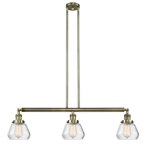 Fulton - 3 Light - 39 inch - Antique Brass - Stem Hung - Adjustable Island Light (3442|213-AB-G172)