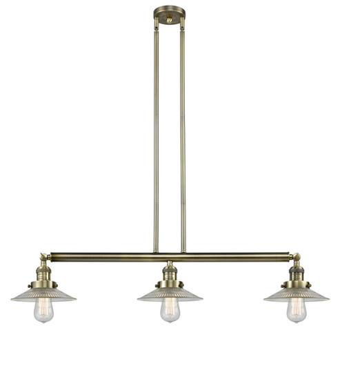 Halophane - 3 Light - 41 inch - Antique Brass - Stem Hung - Adjustable Island Light (3442|213-AB-G2-LED)
