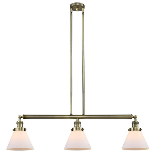 Cone - 3 Light - 40 inch - Antique Brass - Stem Hung - Adjustable Island Light (3442|213-AB-G41)