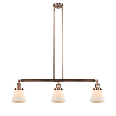 Cone - 3 Light - 39 inch - Antique Copper - Stem Hung - Adjustable Island Light (3442|213-AC-G61-LED)