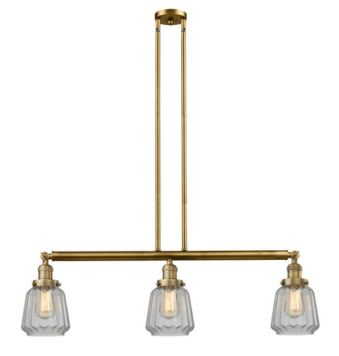 Chatham - 3 Light - 39 inch - Brushed Brass - Stem Hung - Adjustable Island Light (3442|213-BB-G142-LED)