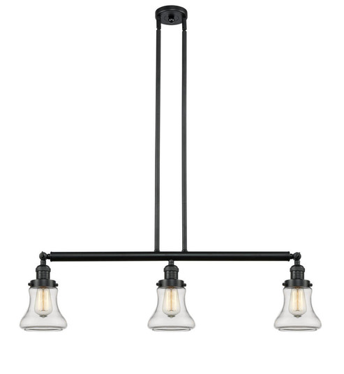 Bellmont - 3 Light - 39 inch - Matte Black - Stem Hung - Adjustable Island Light (3442|213-BK-G192)