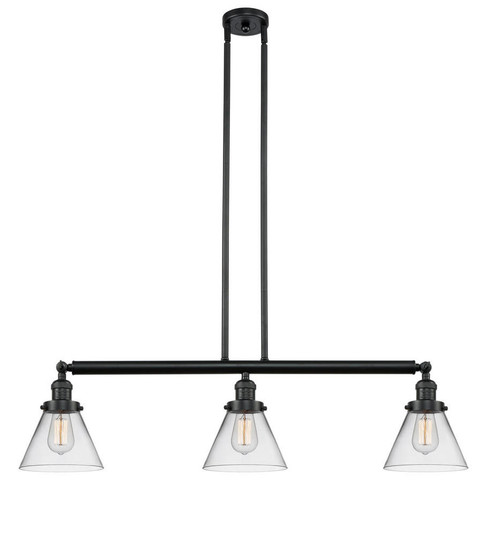Cone - 3 Light - 40 inch - Matte Black - Stem Hung - Adjustable Island Light (3442|213-BK-G42)