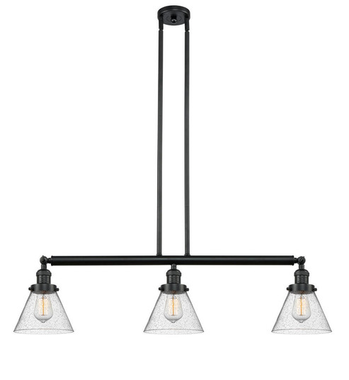 Cone - 3 Light - 40 inch - Matte Black - Stem Hung - Adjustable Island Light (3442|213-BK-G44-LED)