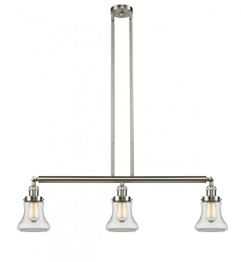 Bellmont - 3 Light - 39 inch - Brushed Satin Nickel - Stem Hung - Island Light (3442|213-SN-G192-LED)