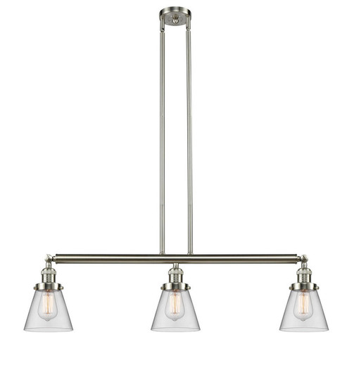 Cone - 3 Light - 39 inch - Brushed Satin Nickel - Stem Hung - Adjustable Island Light (3442|213-SN-G62-LED)